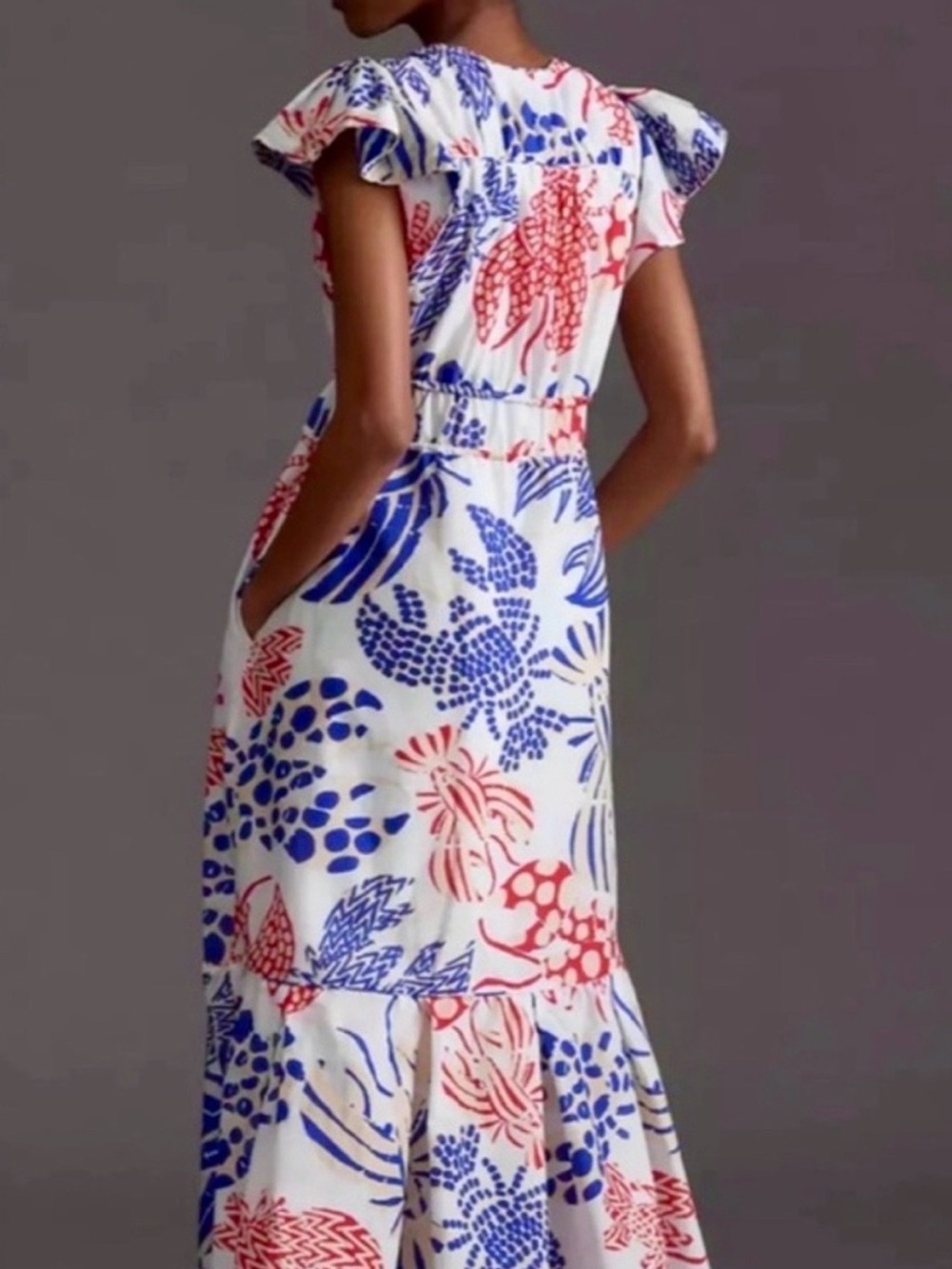 FARM Rio Multicolor Red and Blue Lobster Printed Midi/Maxi dress - Picture 3 of 6